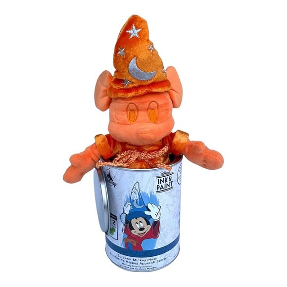 Disney Ink and Paint Series 2 Orange Sorcerer Mickey Mouse Plush - Picture 1 of 7